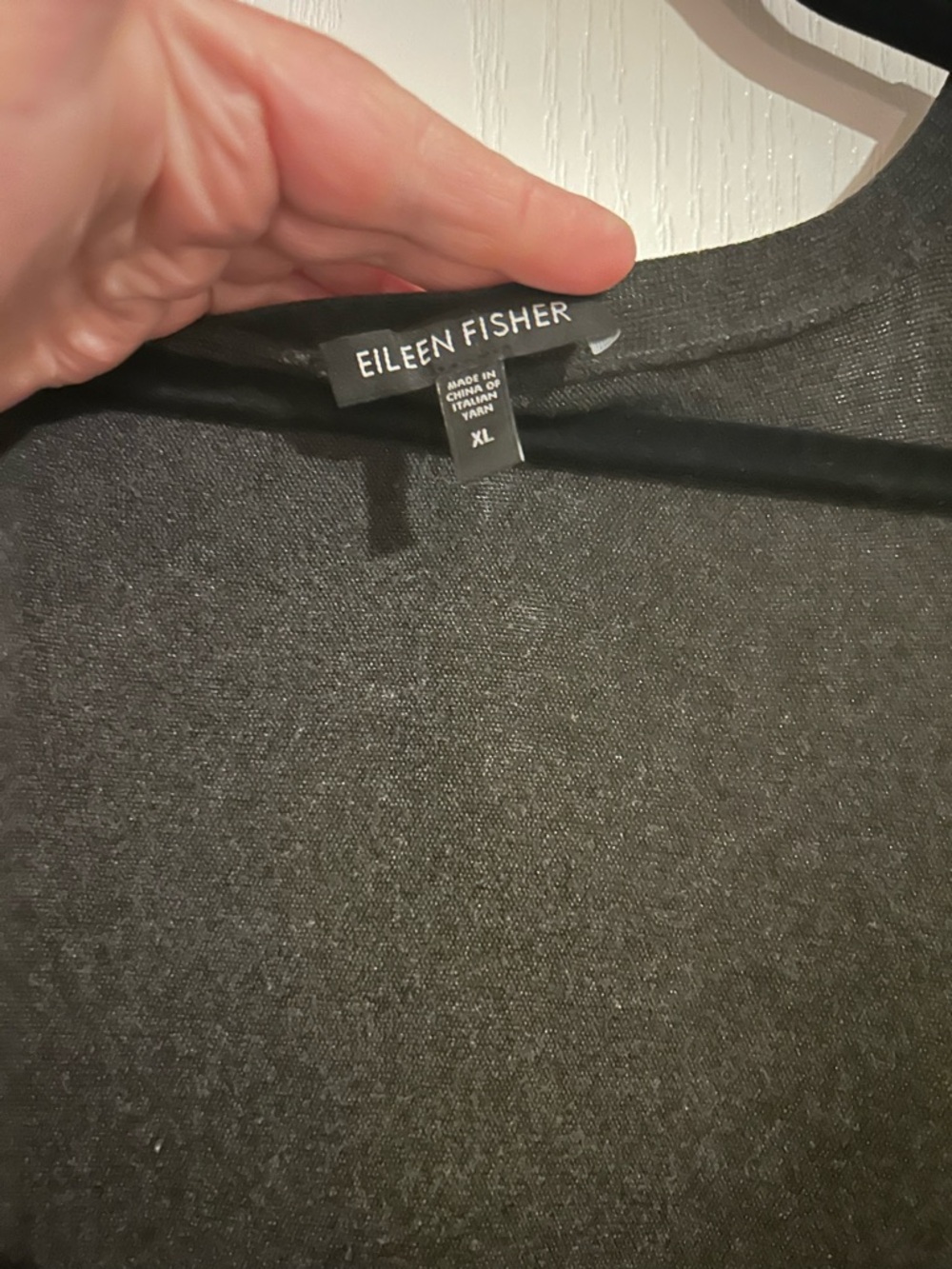 Eileen Fisher Charcoal Gray Lightweight Sweater Top - Picture 4 of 5